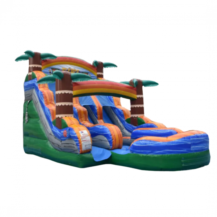 15' Tiki Plunge Dual Lane Water Slide